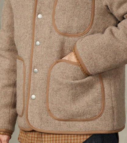 Lot. 323 Quilt Lining Blanket Jacket - Hopsack Wool - Undyed Beige