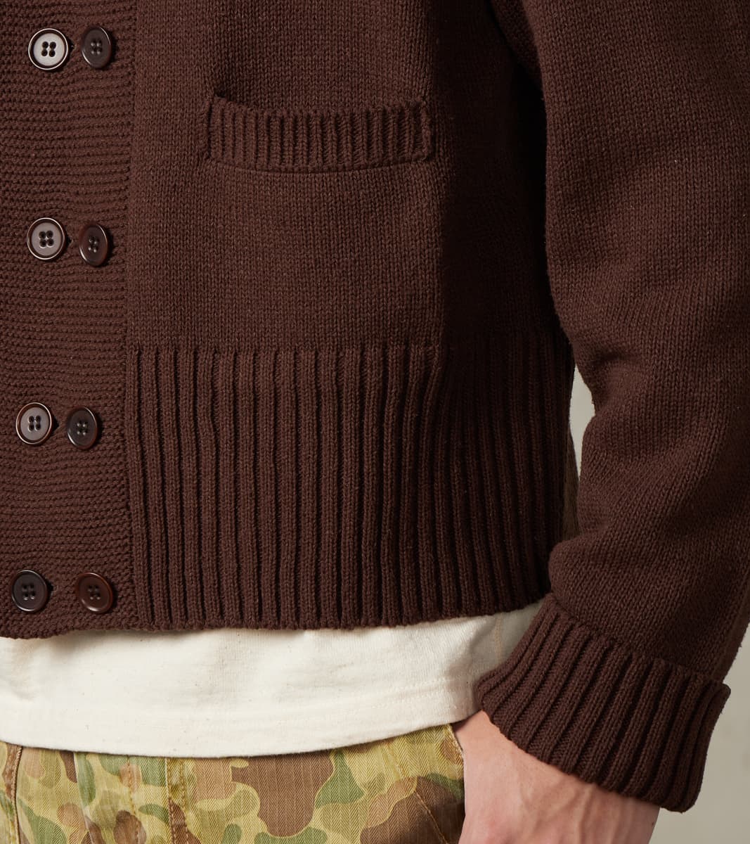 Lot. 506 DB Cardigan - Silk Noil - Brown