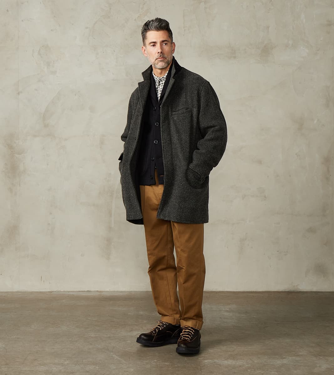 ジャケット・アウター taiga takahashi LOT.405 ATELIER COAT Taiga Takahashi T.T Lot. 405 Atelier Coat - Herringbone Tweed