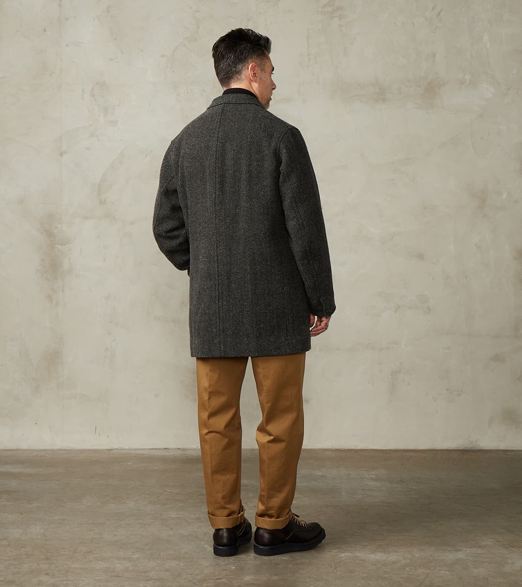 Lot. 405 Atelier Coat - Herringbone Tweed - Sumi Dyed Black