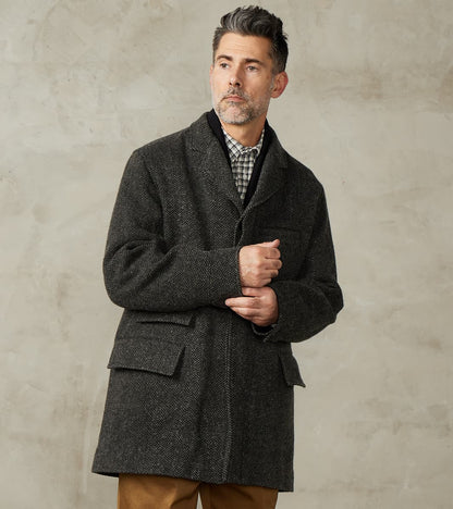 Lot. 405 Atelier Coat - Herringbone Tweed - Sumi Dyed Black