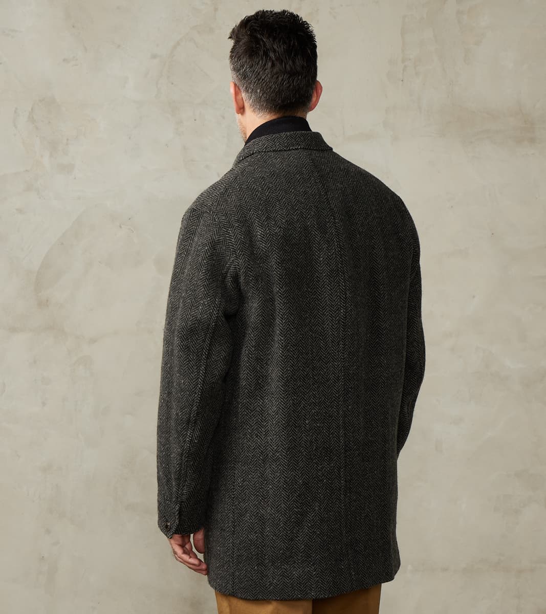 Lot. 405 Atelier Coat - Herringbone Tweed - Sumi Dyed Black