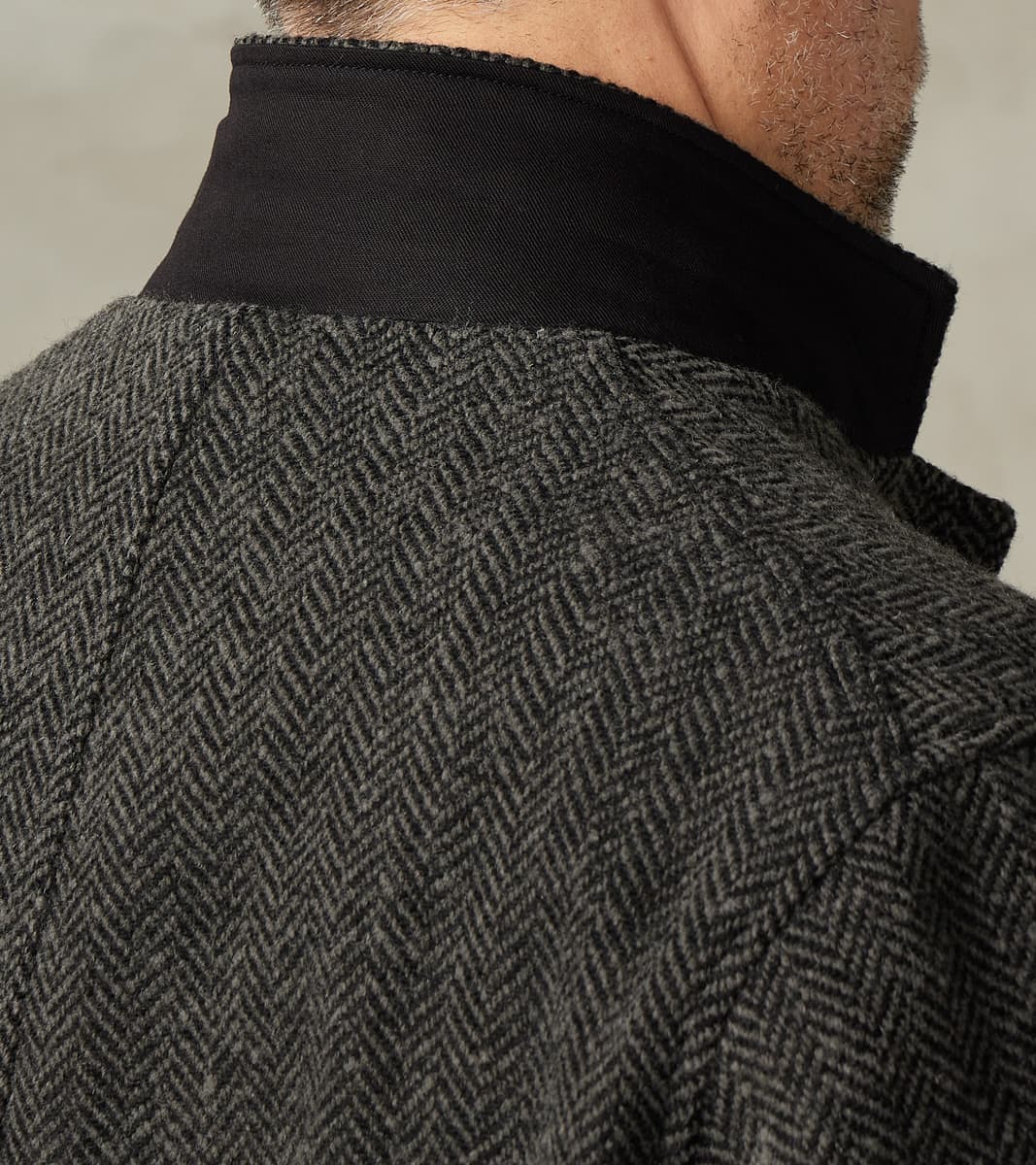 Lot. 405 Atelier Coat - Herringbone Tweed - Sumi Dyed Black