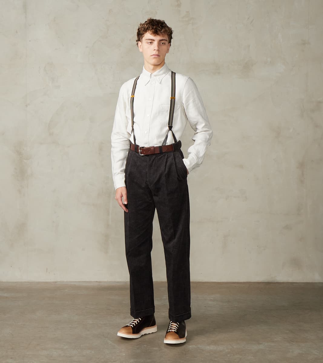 Lot. 201 Work Trousers - Tweeduroy - Melange Charcoal