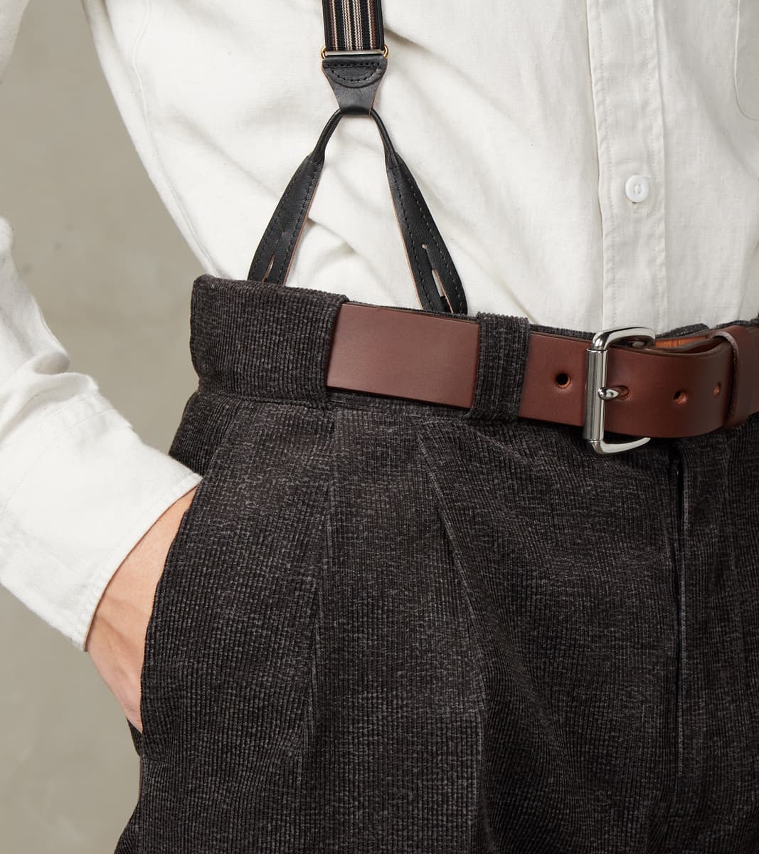 Lot. 201 Work Trousers - Tweeduroy - Melange Charcoal