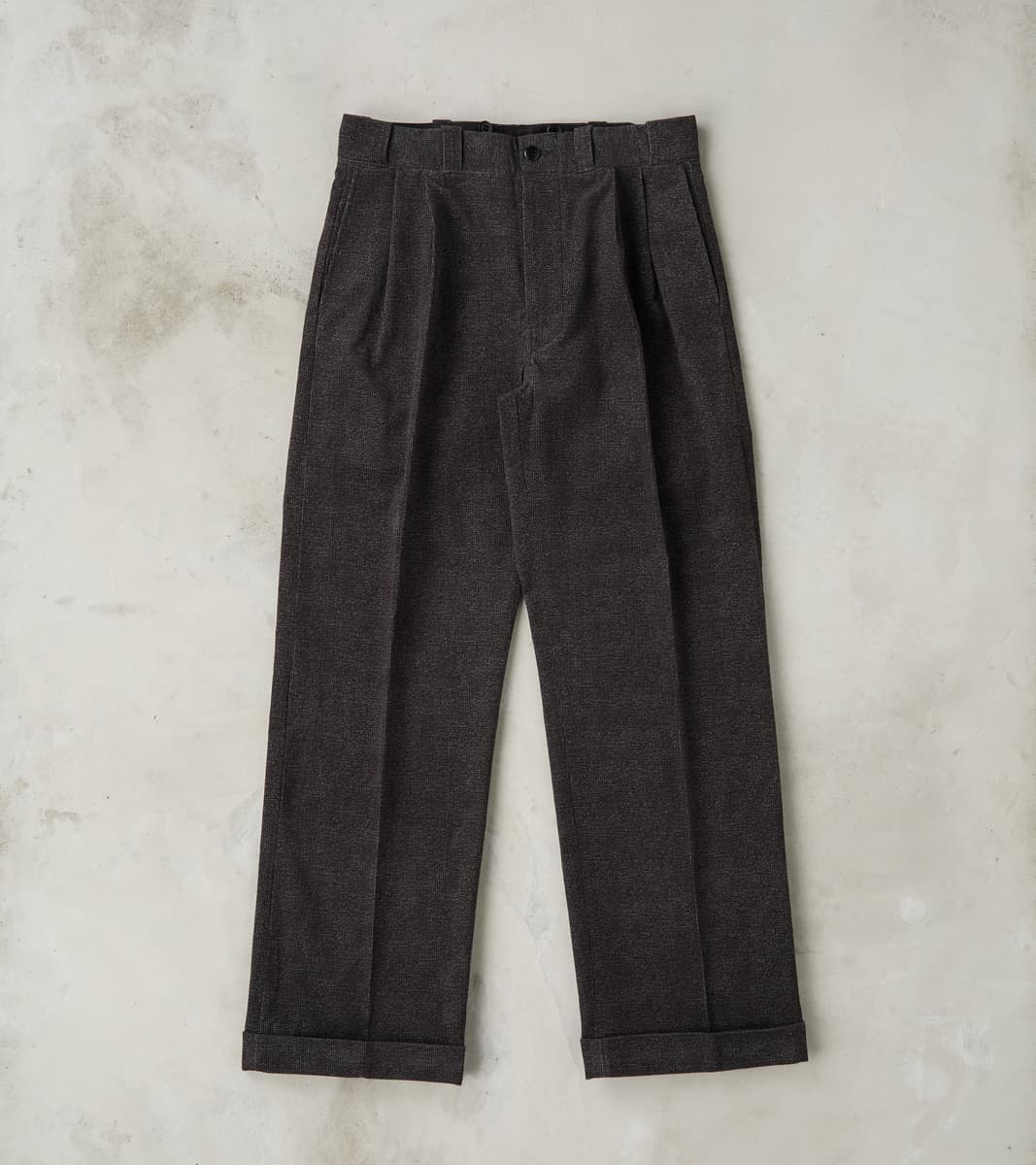 Taiga Takahashi T.T Lot. 201 Work Trousers - Tweeduroy - Melange Charo…