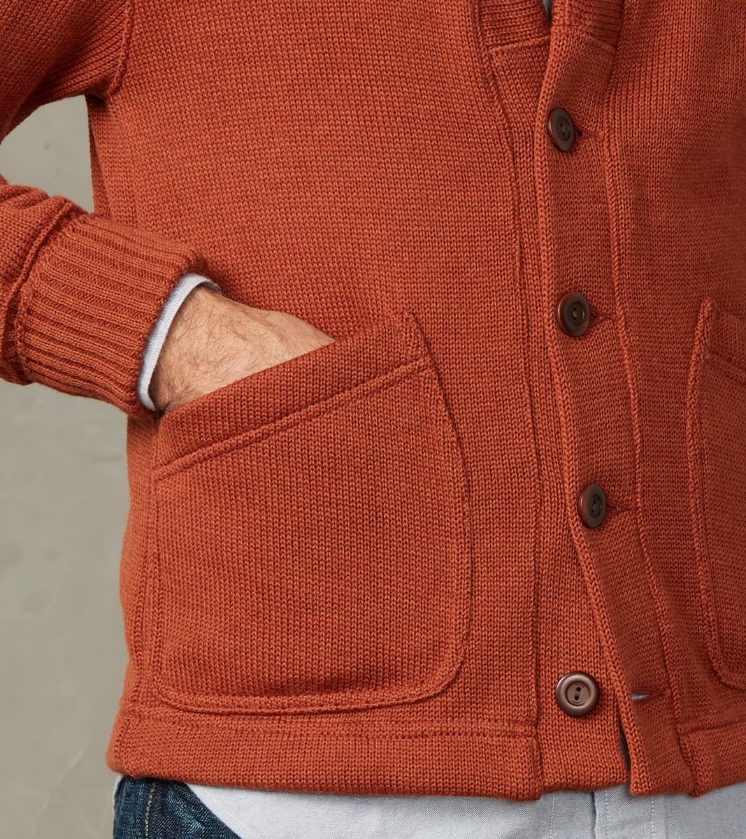 Shawl Cardigan - Burnt Orange