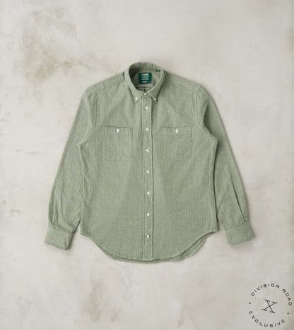 Gitman Vintage x Division Road Shetland Herringbone Flannel - Basil