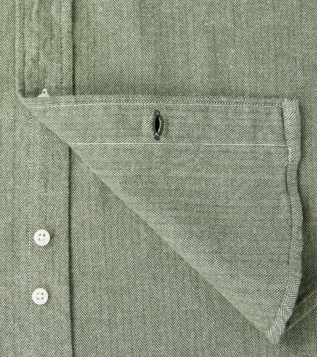 Shetland Herringbone Flannel - Basil