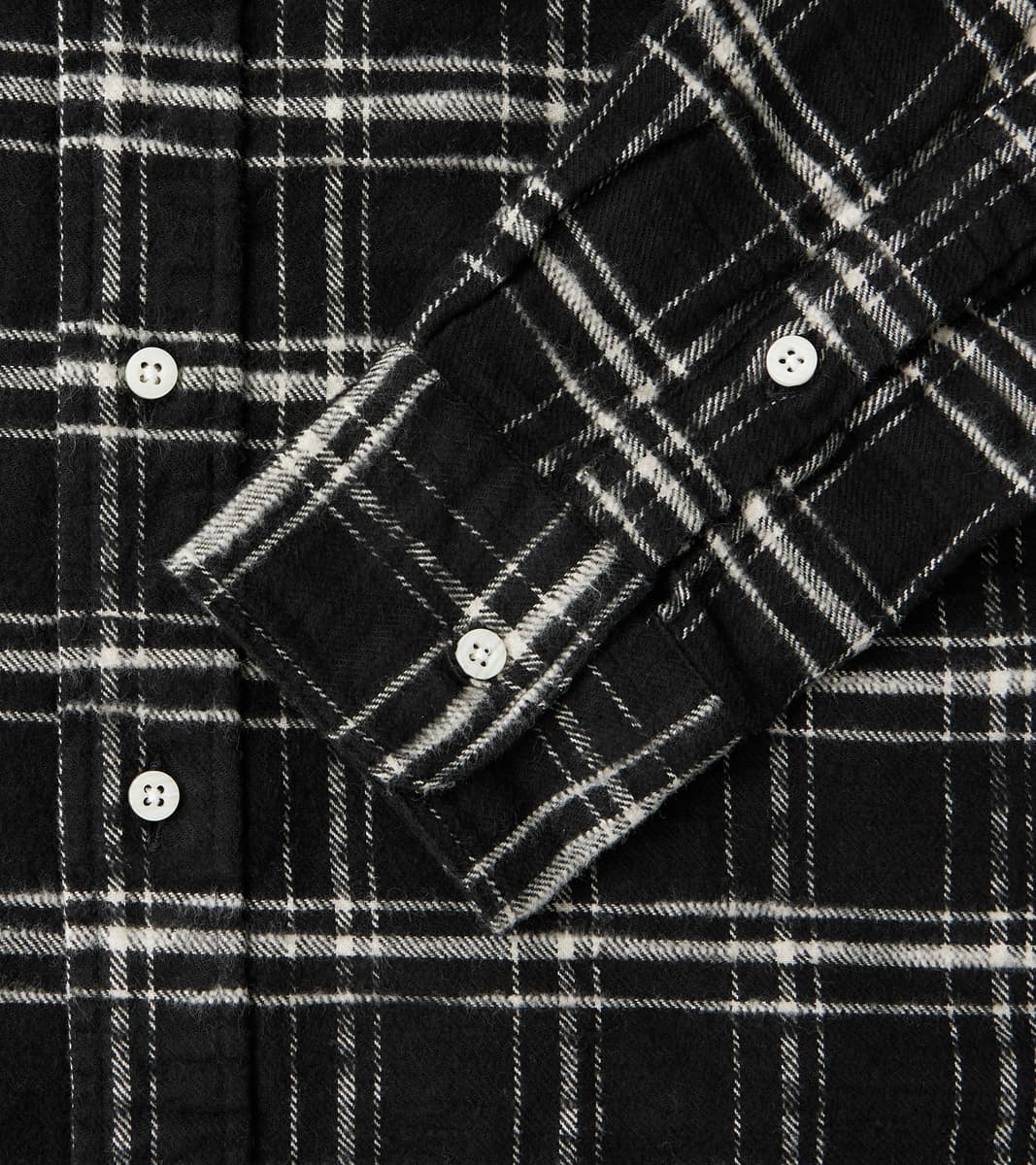 Japanese Slubbed Twill Check - Black