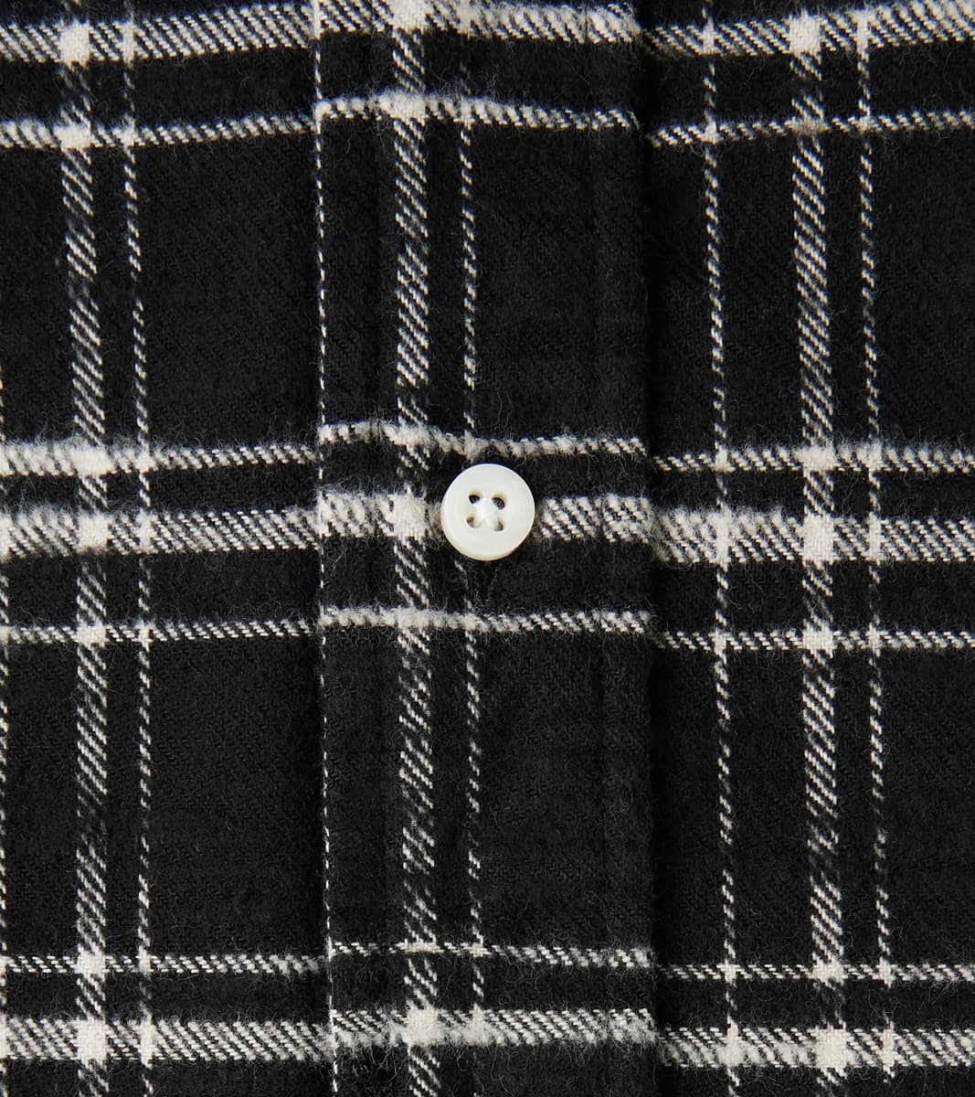 Japanese Slubbed Twill Check - Black