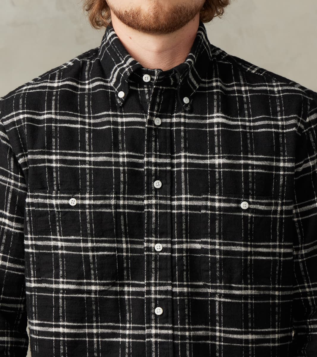 Japanese Slubbed Twill Check - Black