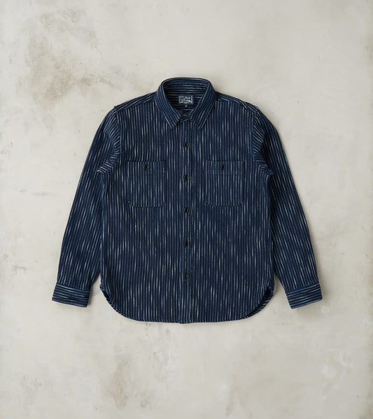 Studio D'Artisan Rain Kasuri Indigo Sashiko Workshirt