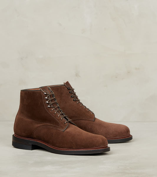 Viberg Navvy Boot - 1940 - Leather - CF Stead Sepia Janus Calf Suede