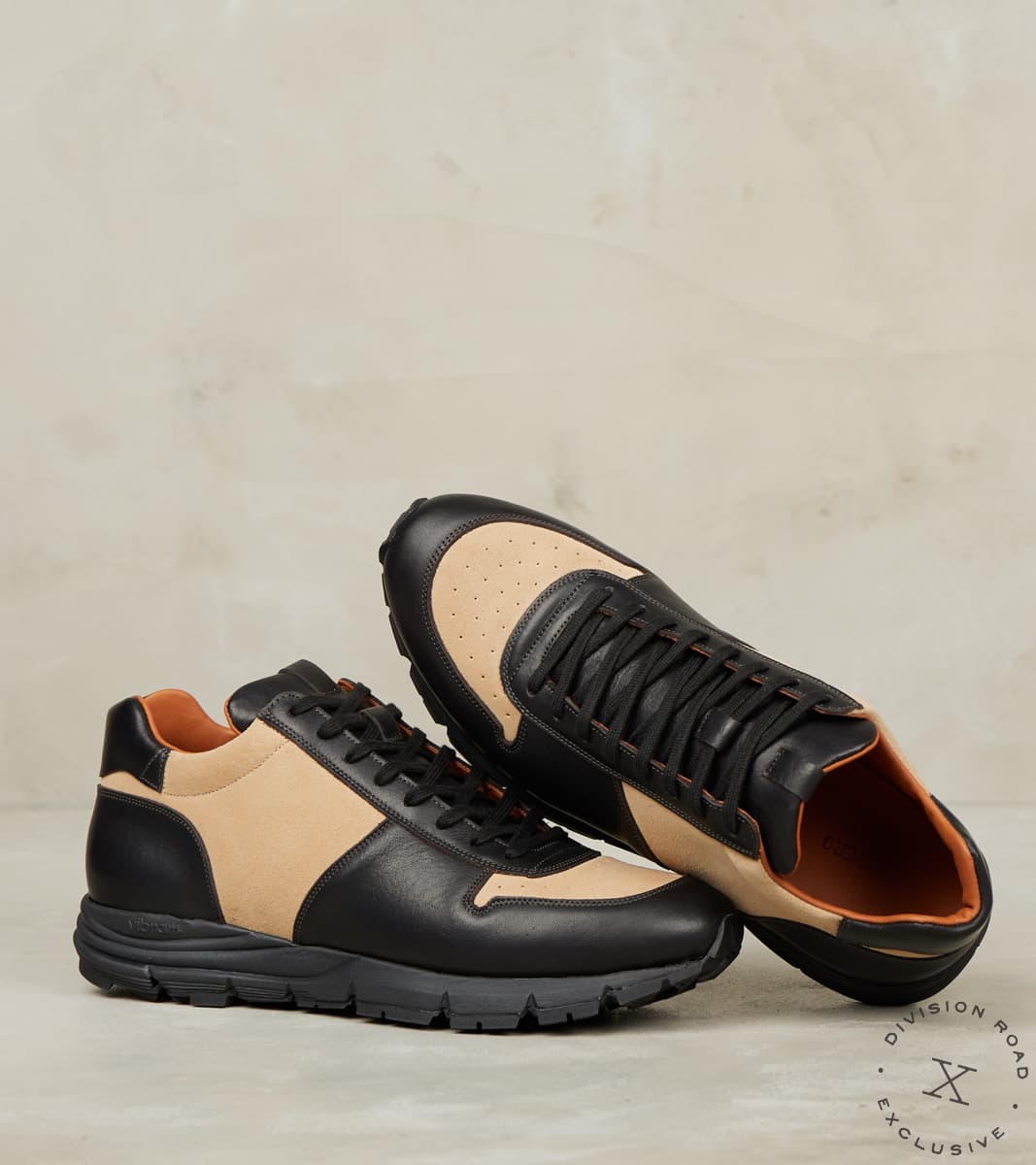 Sneaker - 1003 - Fuga - CF Stead Charcoal Phoenix & Milkshake Calf Suede