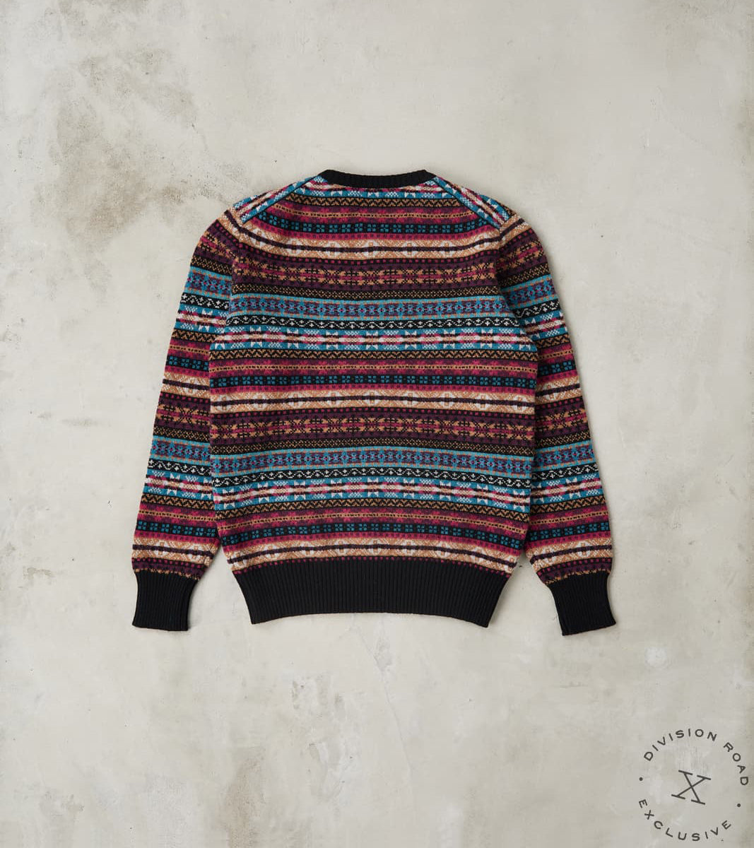 Fair Isle Lambswool Crewneck - Retro Black