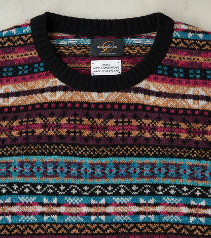 Fair Isle Lambswool Crewneck - Retro Black