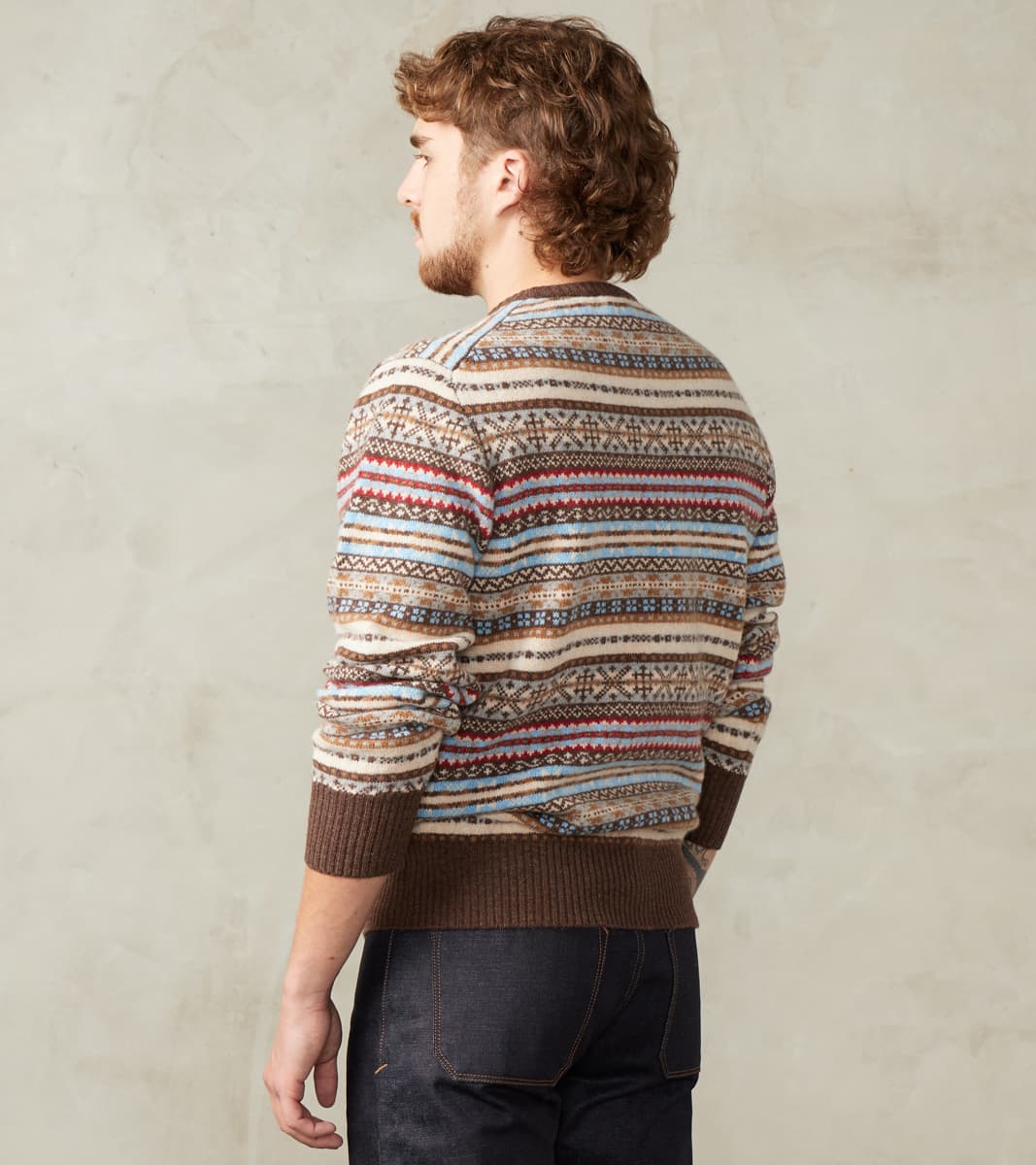 Fair Isle Lambswool Crewneck - Mocha