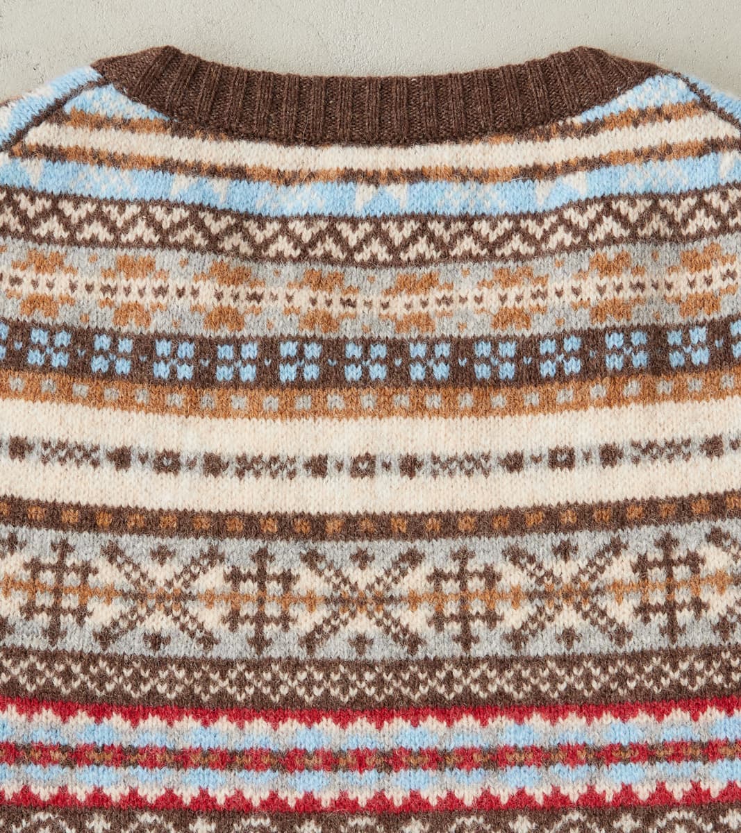 Fair Isle Lambswool Crewneck - Mocha