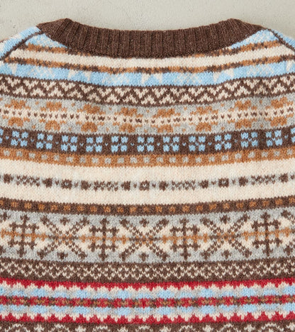 Fair Isle Lambswool Crewneck - Mocha