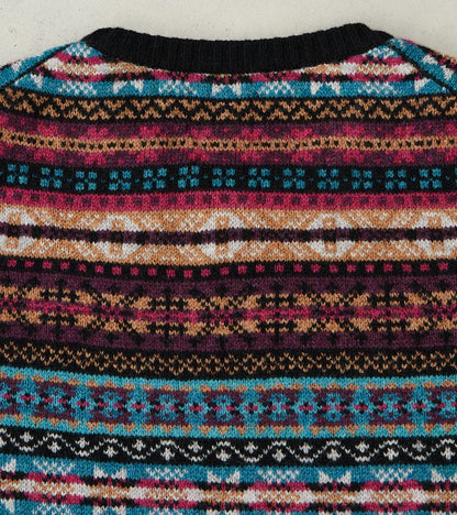 Fair Isle Lambswool Crewneck - Retro Black