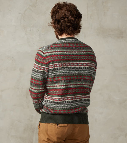 Fair Isle Lambswool Crewneck - Festive Forest
