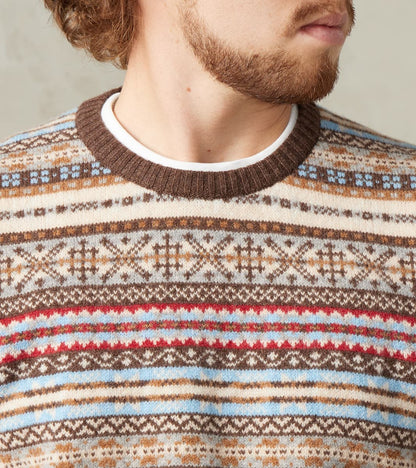 Fair Isle Lambswool Crewneck - Mocha