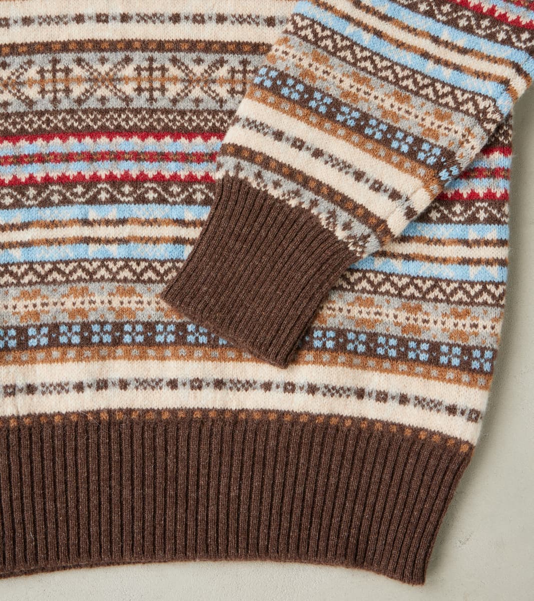 Fair Isle Lambswool Crewneck - Mocha