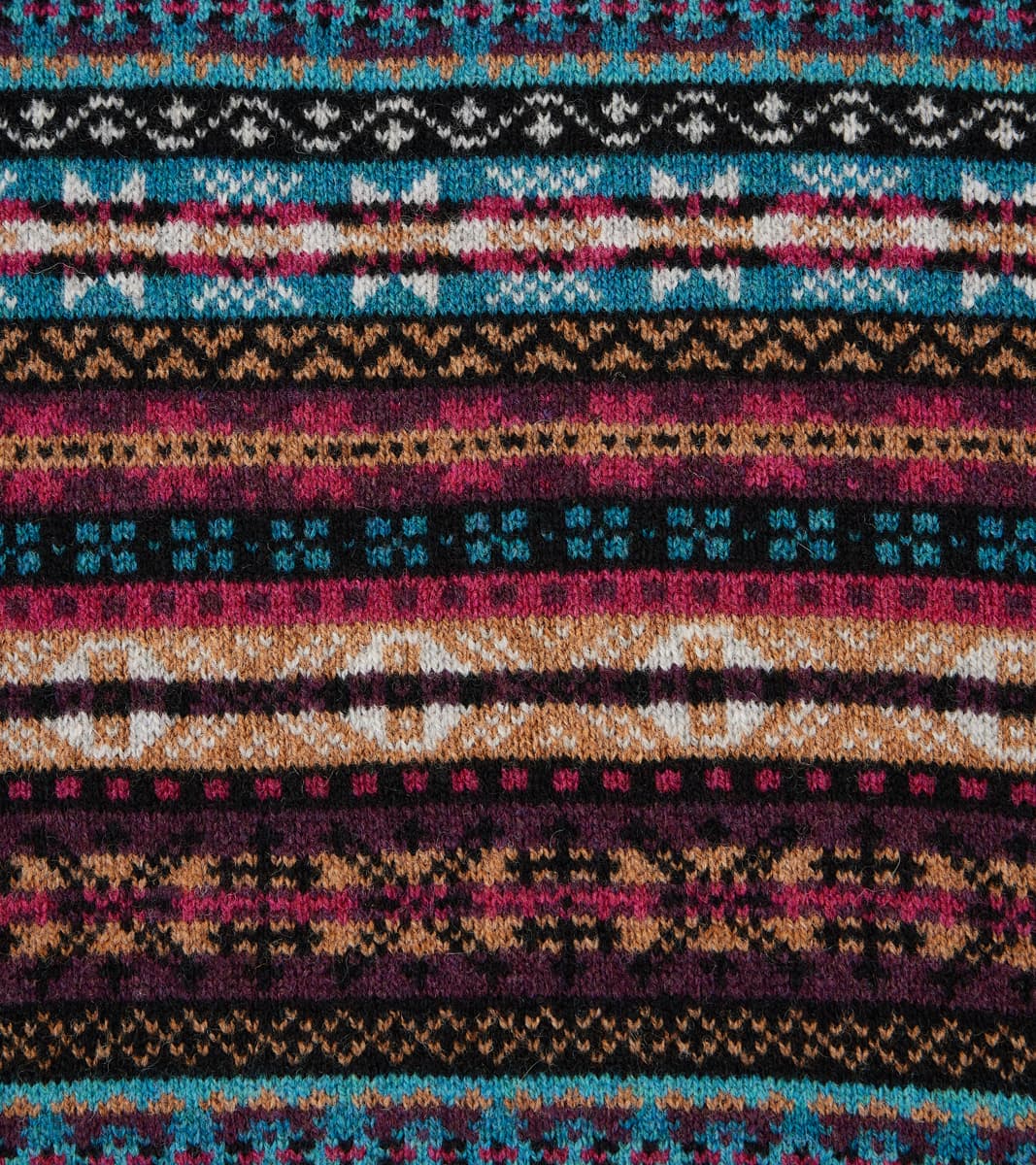 Fair Isle Lambswool Crewneck - Retro Black