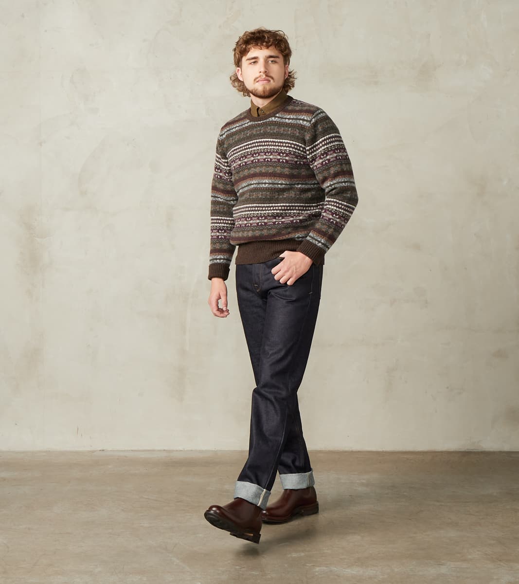 Fair Isle Lambswool Crewneck - Cocoa