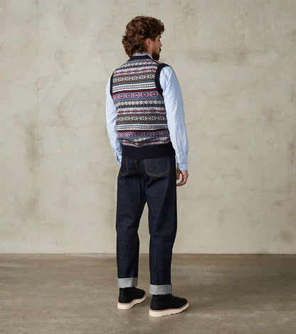 Oxford Fair Isle Lambswool Vest - Collegiate Blue