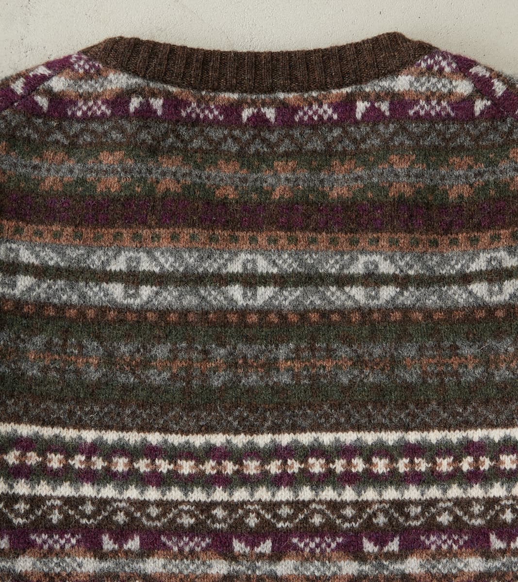 Fair Isle Lambswool Crewneck - Cocoa