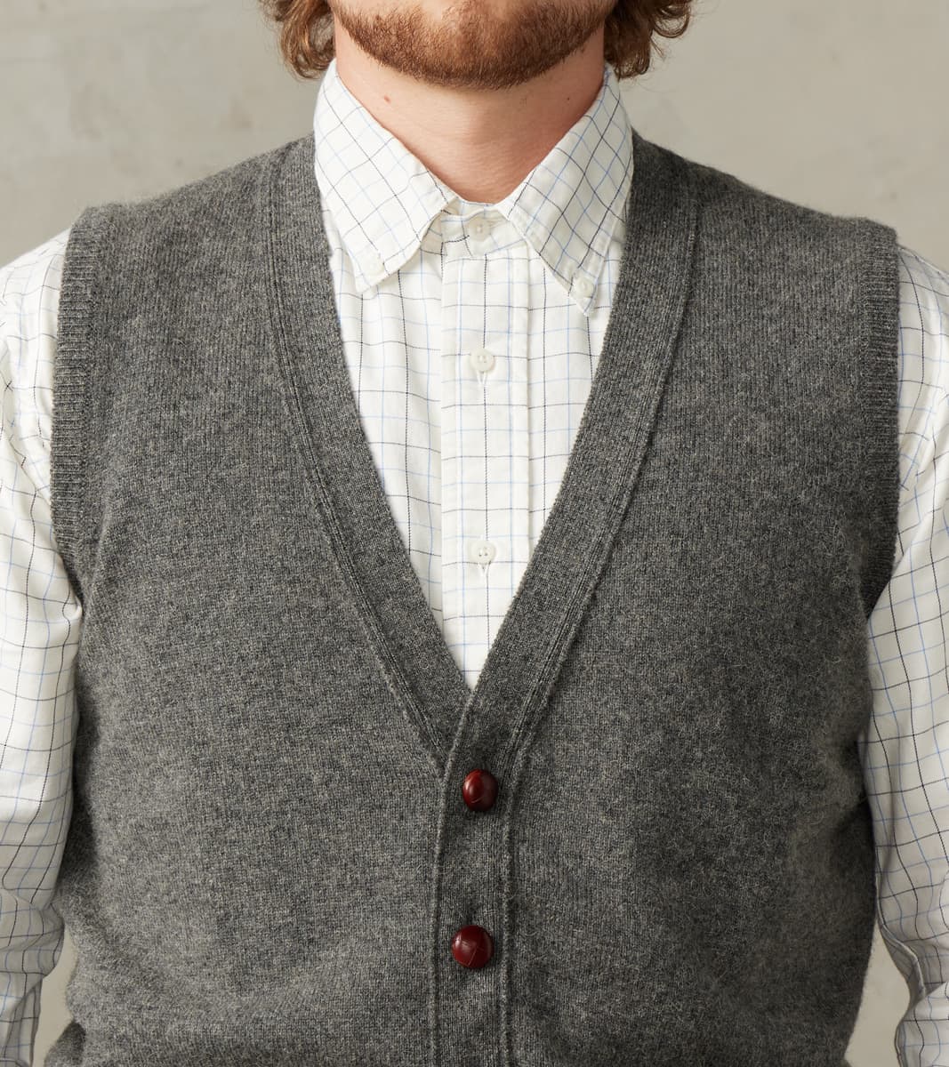 William Lockie x DR Oxford Camelhair Vest - Derby Grey – Division Road, Inc.