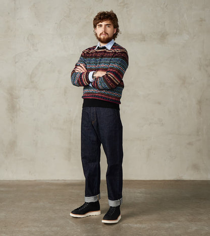 Fair Isle Lambswool Crewneck - Retro Black