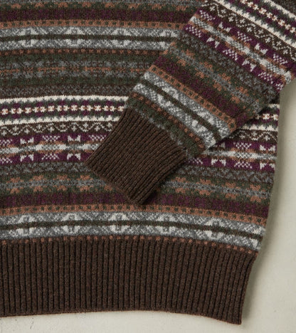 Fair Isle Lambswool Crewneck - Cocoa