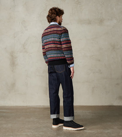 Fair Isle Lambswool Crewneck - Retro Black