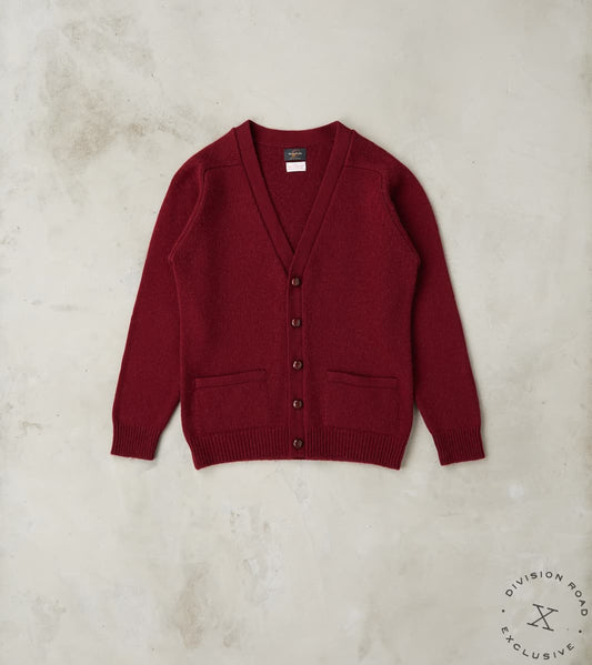 William Lockie x Division Road Berkshire Camelhair Cardigan - Bordeaux