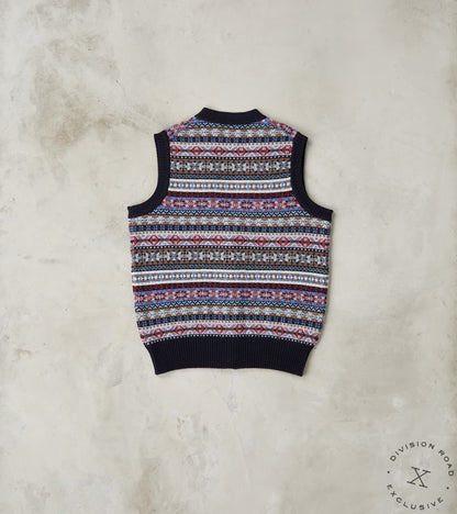 Oxford Fair Isle Lambswool Vest - Collegiate Blue