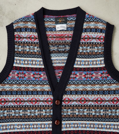 Oxford Fair Isle Lambswool Vest - Collegiate Blue