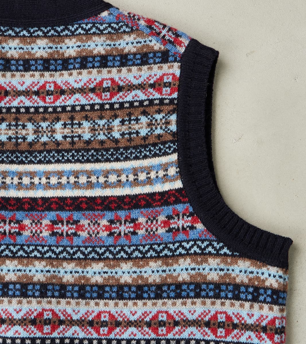 Oxford Fair Isle Lambswool Vest - Collegiate Blue
