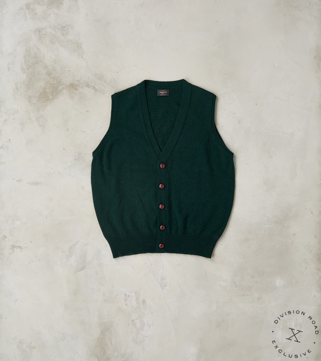 William Lockie x Division Road Oxford Camelhair Vest - Ivy