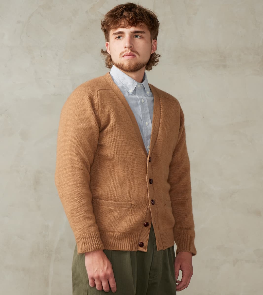 William Lockie x Division Road Berkshire Camelhair Cardigan - Natural