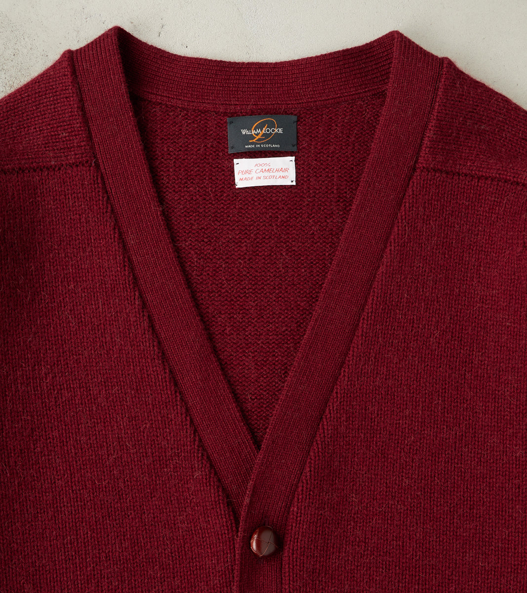 Berkshire Camelhair Cardigan - Bordeaux