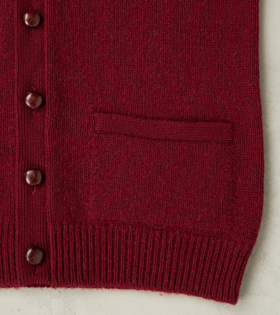 Berkshire Camelhair Cardigan - Bordeaux