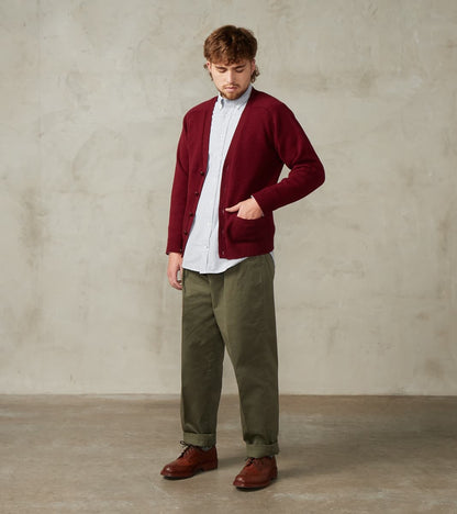 Berkshire Camelhair Cardigan - Bordeaux