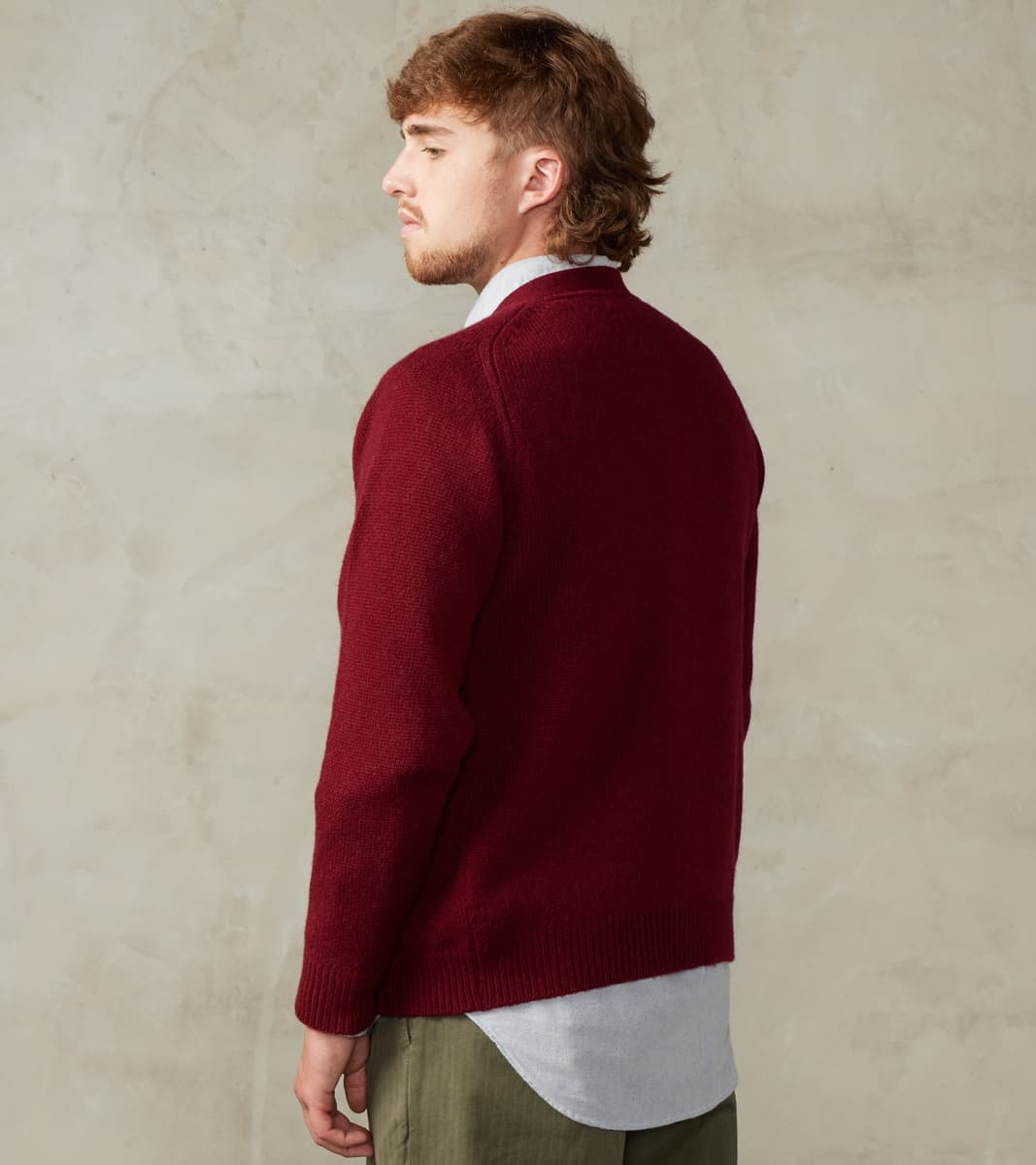 Berkshire Camelhair Cardigan - Bordeaux