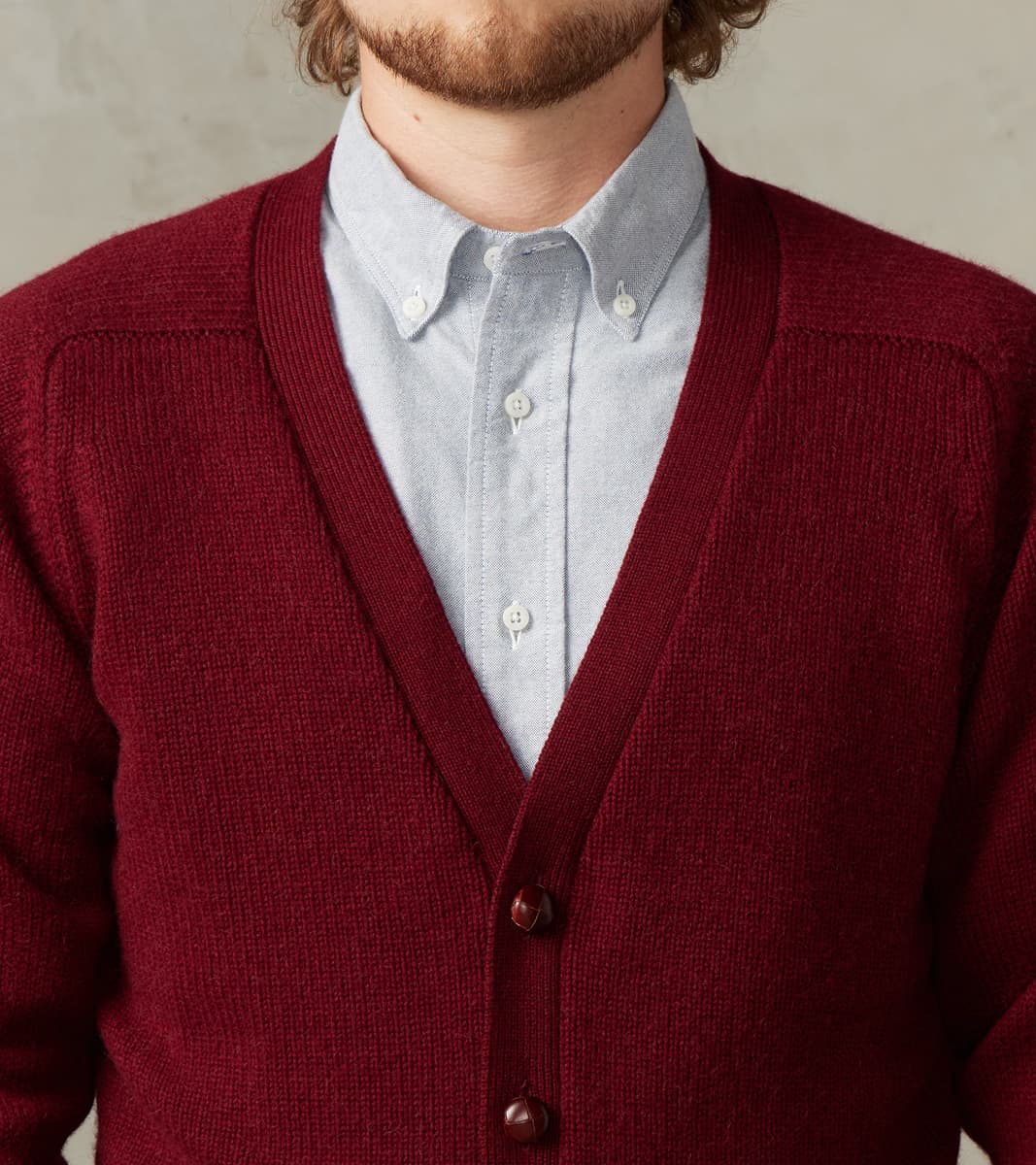 Berkshire Camelhair Cardigan - Bordeaux