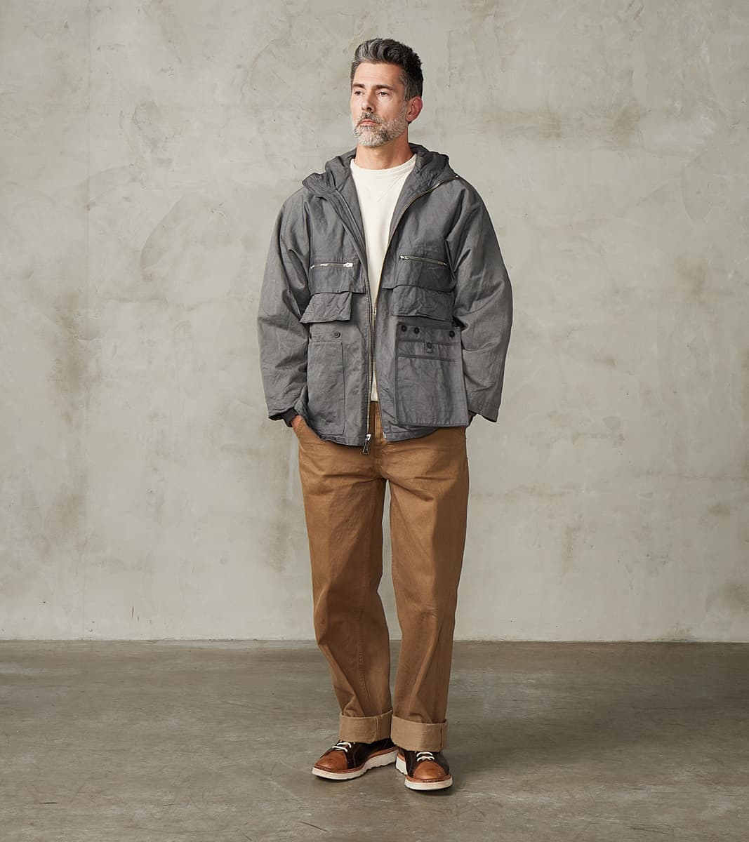 amachi. Double Layer Work Jacket - Supima Cotton Chino Twill - Shii Tr…