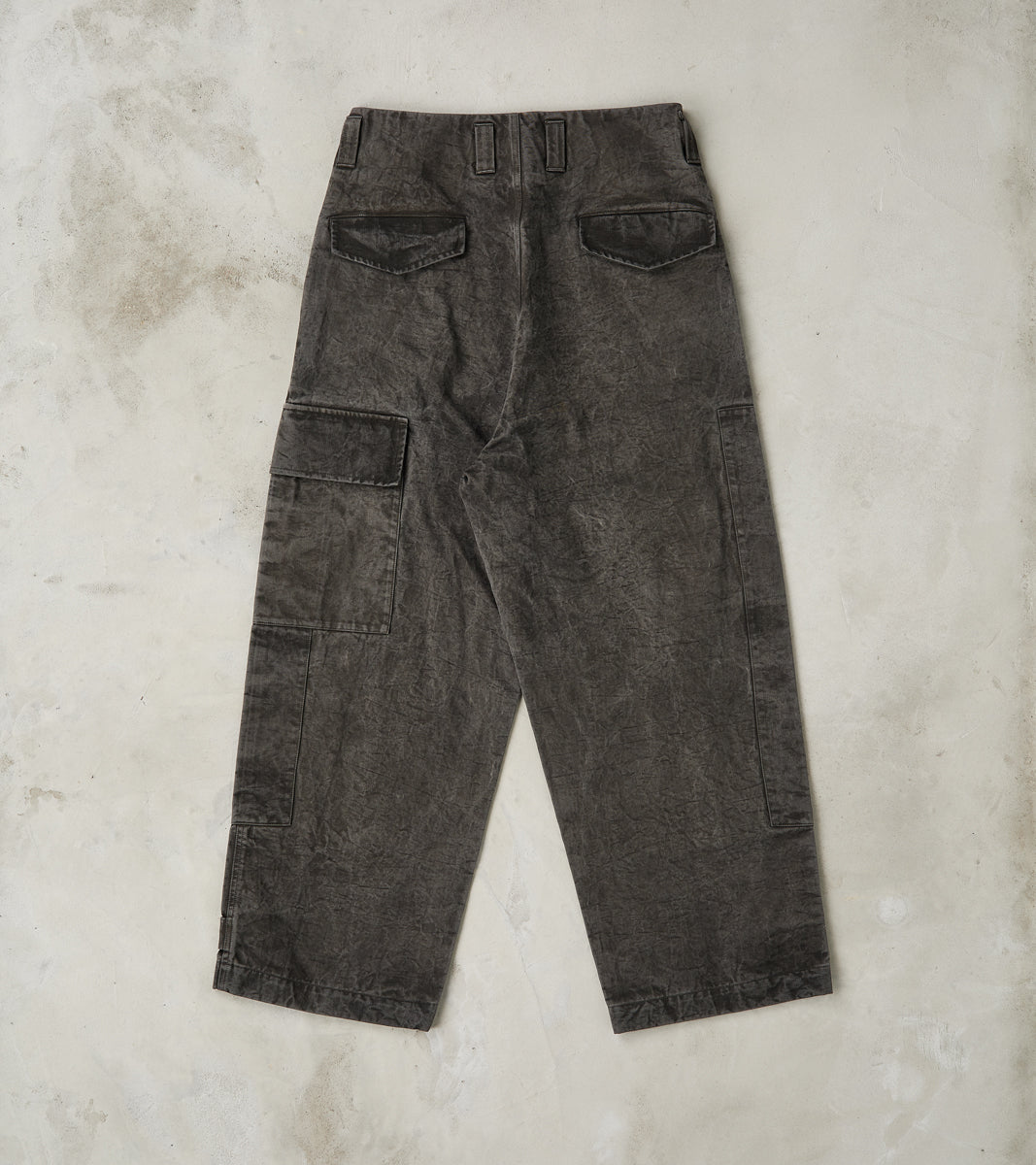 Double Knee Cargo Pants - Supima Cotton Chino Twill - Sumi Ink Dorozome