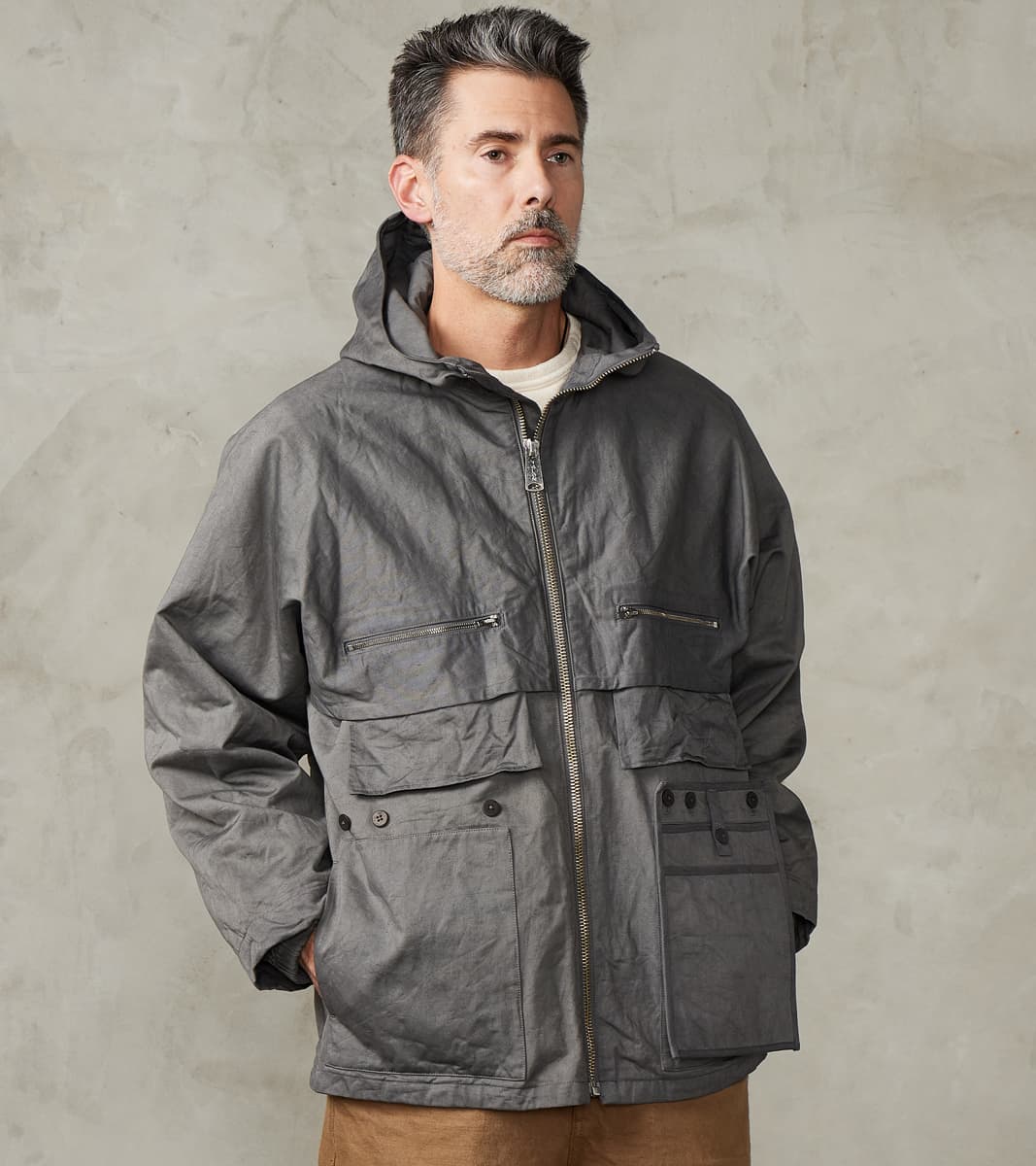 Double Layer Work Jacket - Supima Cotton Chino Twill - Shii Tree Dorozome
